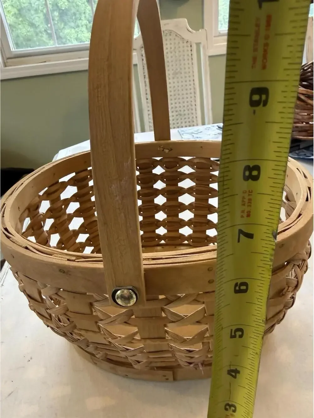 Tan Wicker woven farmhouse, country basket, cottagecore